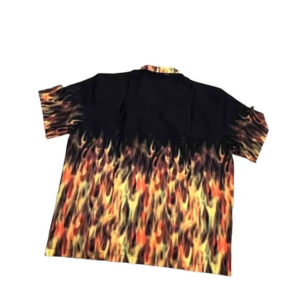 NWT Benny’s Flame Print Hawaiian Shirt 2X - Picture 2 of 6